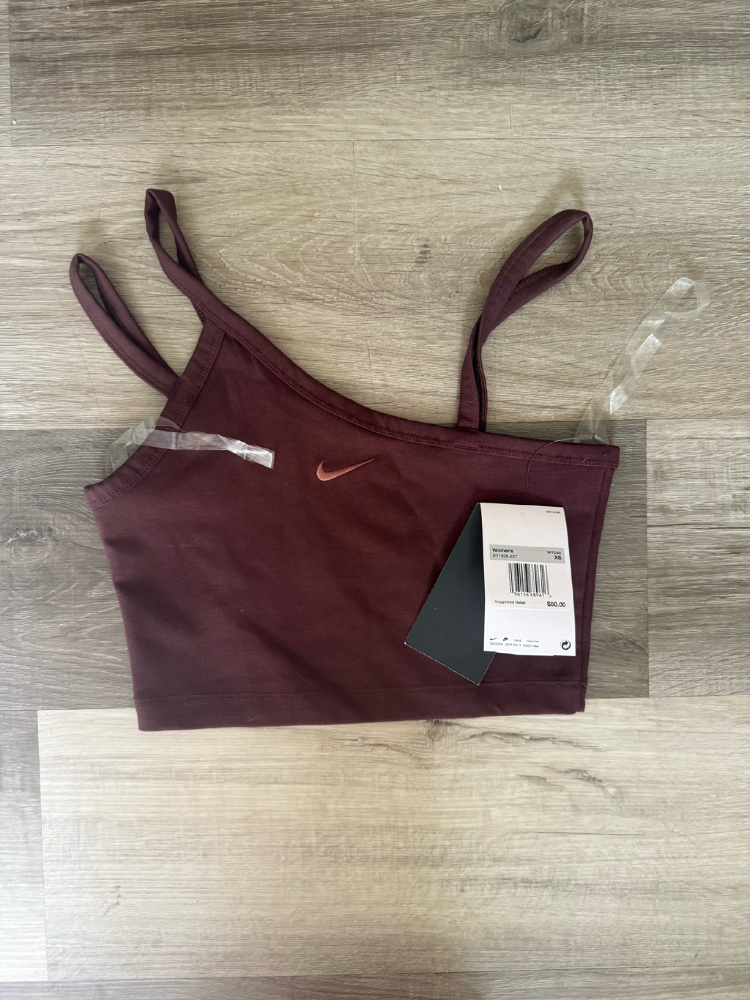 Nike Wine Sports Bra With Pink Swoosh